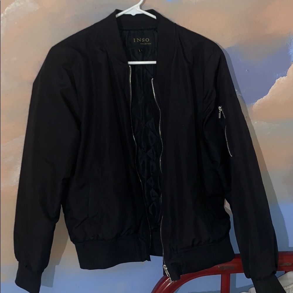 black bomber jacket